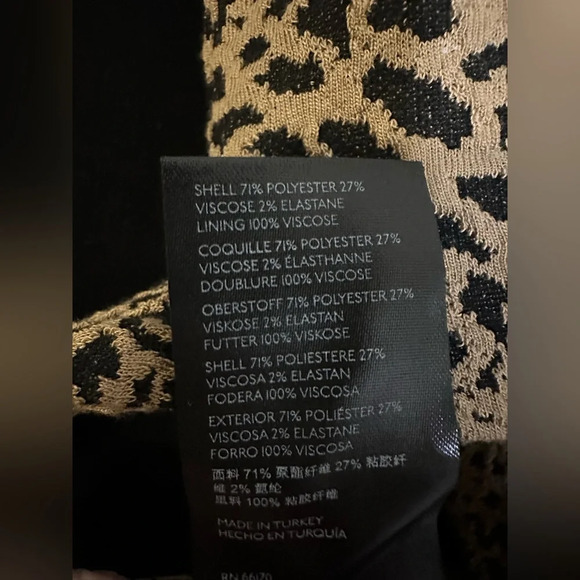 Anthropologie Maeve Animal Print Knit Cut Out Mini Dress. NWT Size US 14 - Picture 15 of 15